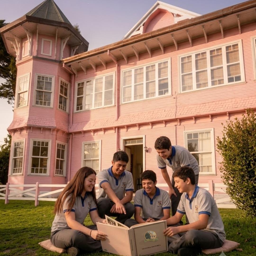 Estudiantes en el jardín